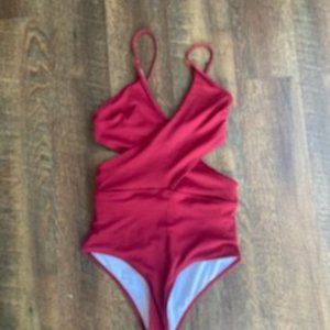 SHEIN Red wrap Bathing Suit